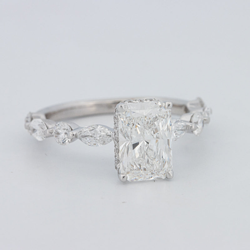 2 CT Radiant Cut Under-Halo pavé Solitaire (LG)