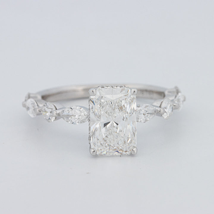 2 CT Radiant Cut Under-Halo pavé Solitaire (LG)
