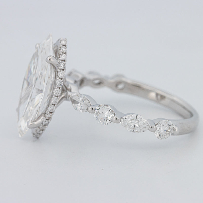 3 CT Marquise Cut Under-Halo Pavé Solitaire (LG)