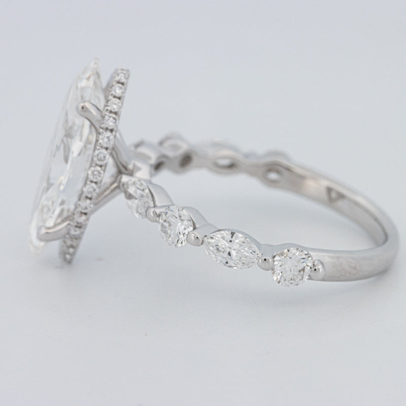 3 CT Marquise Cut Under-Halo Pavé Solitaire (LG)