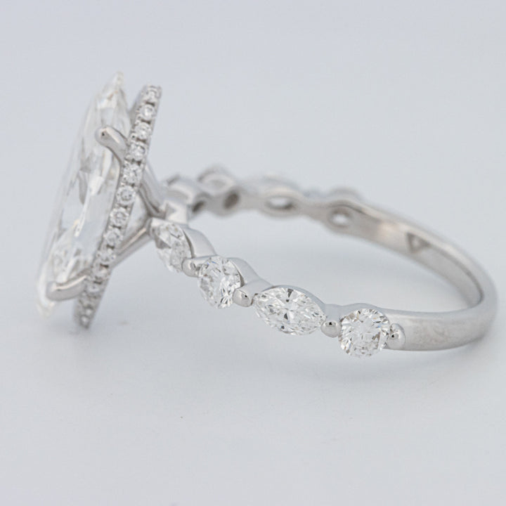 3 CT Marquise Cut Under-Halo Pavé Solitaire (LG)