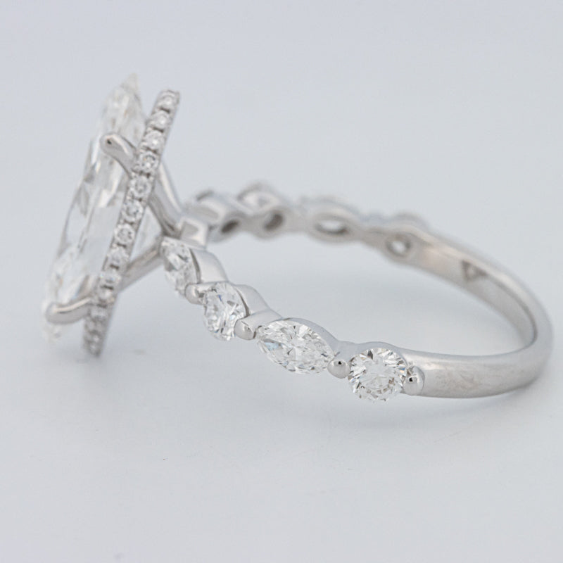 3 CT Marquise Cut Under-Halo Pavé Solitaire (LG)