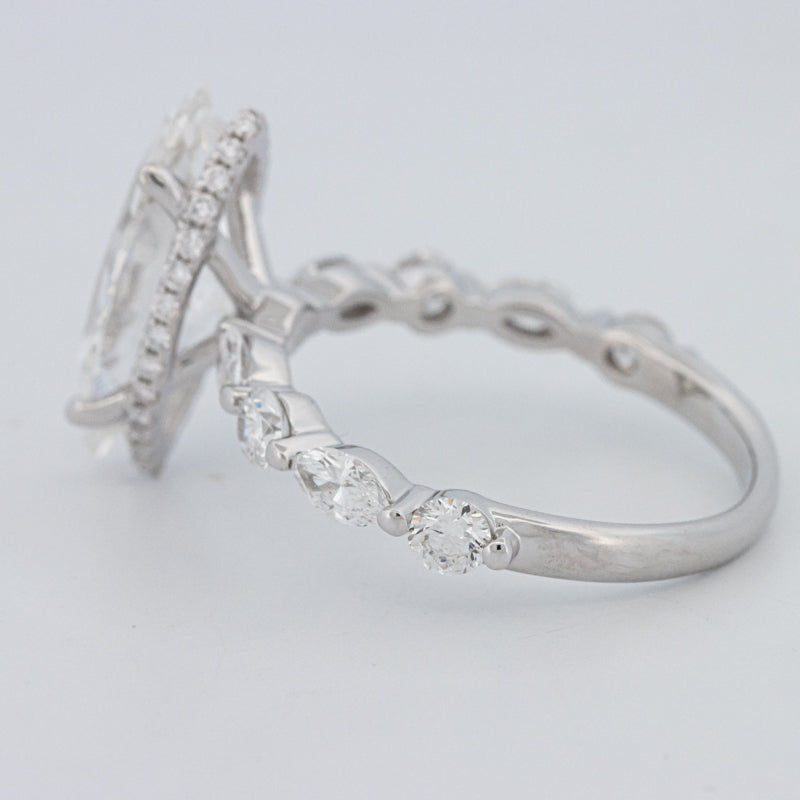 3 CT Marquise Cut Under-Halo Pavé Solitaire (LG)