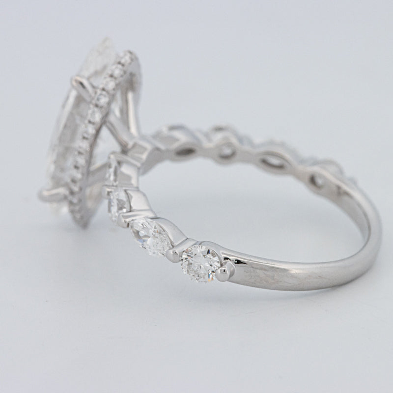 3 CT Marquise Cut Under-Halo Pavé Solitaire (LG)