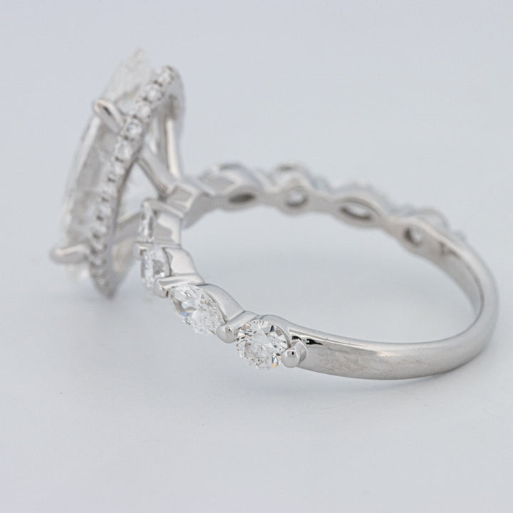 3 CT Marquise Cut Under-Halo Pavé Solitaire (LG)