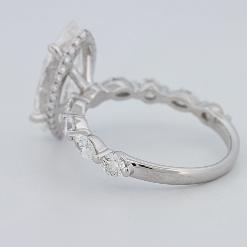 3 CT Marquise Cut Under-Halo Pavé Solitaire (LG)