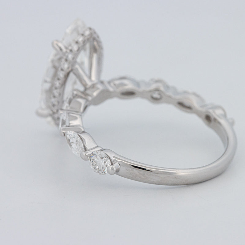 3 CT Marquise Cut Under-Halo Pavé Solitaire (LG)