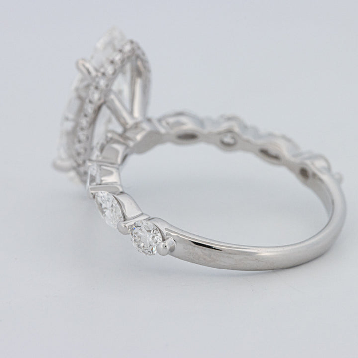 3 CT Marquise Cut Under-Halo Pavé Solitaire (LG)