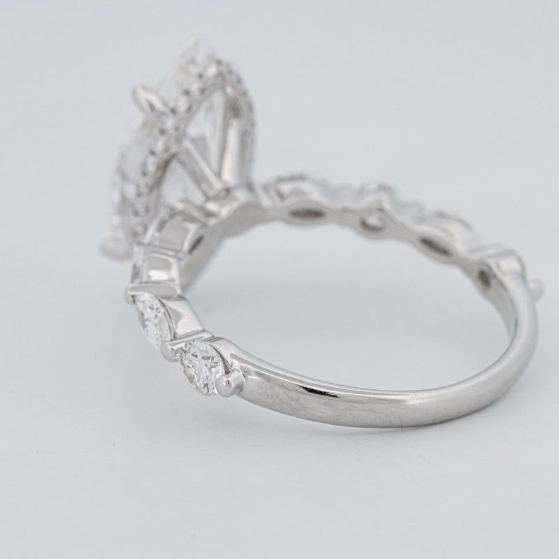 3 CT Marquise Cut Under-Halo Pavé Solitaire (LG)