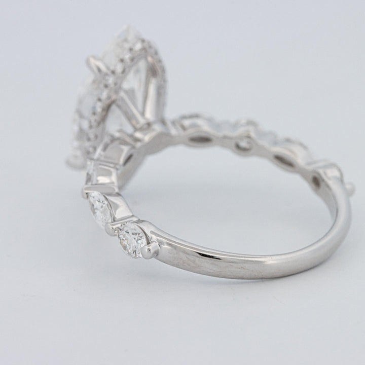 3 CT Marquise Cut Under-Halo Pavé Solitaire (LG)