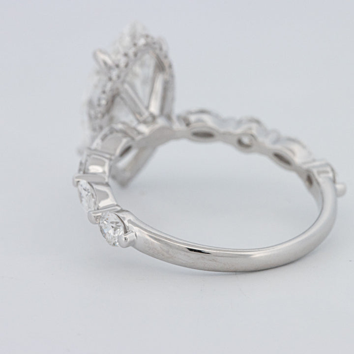 3 CT Marquise Cut Under-Halo Pavé Solitaire (LG)