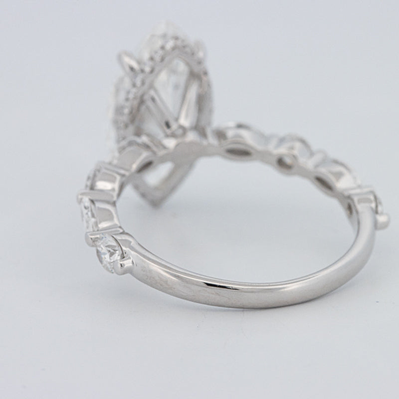 3 CT Marquise Cut Under-Halo Pavé Solitaire (LG)