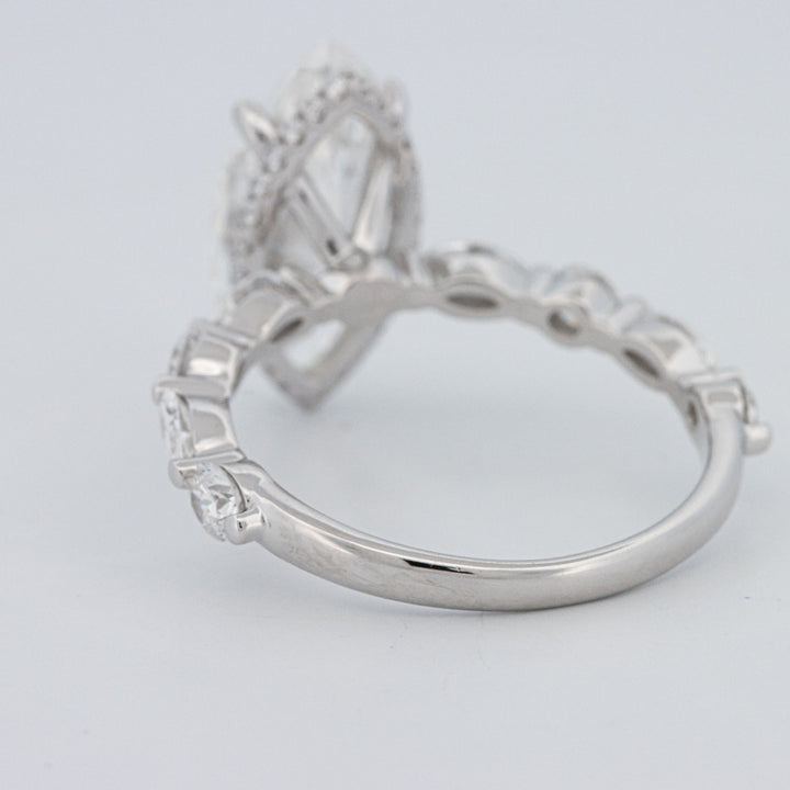 3 CT Marquise Cut Under-Halo Pavé Solitaire (LG)