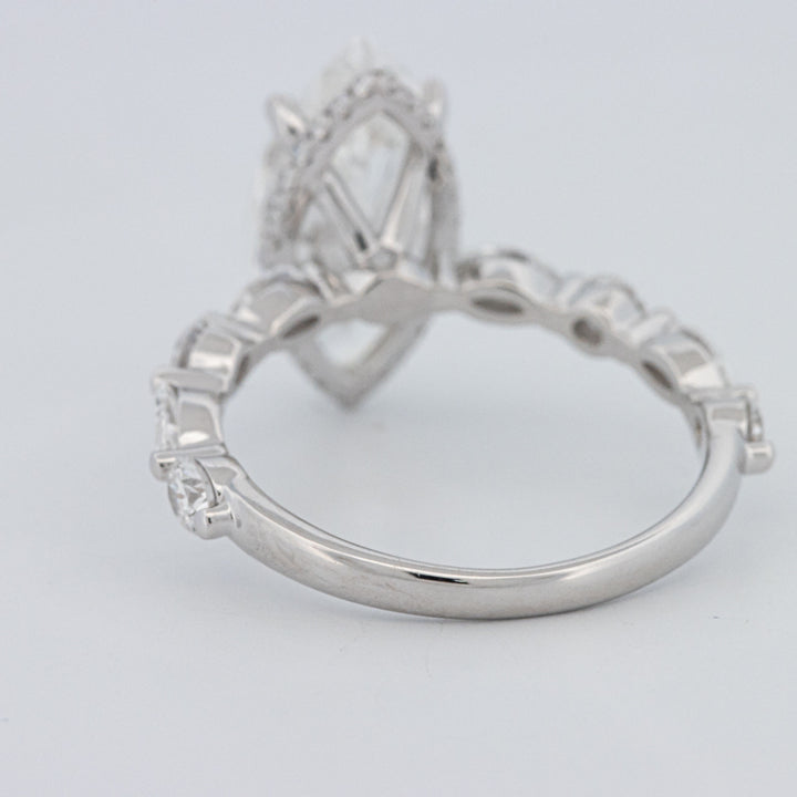 3 CT Marquise Cut Under-Halo Pavé Solitaire (LG)