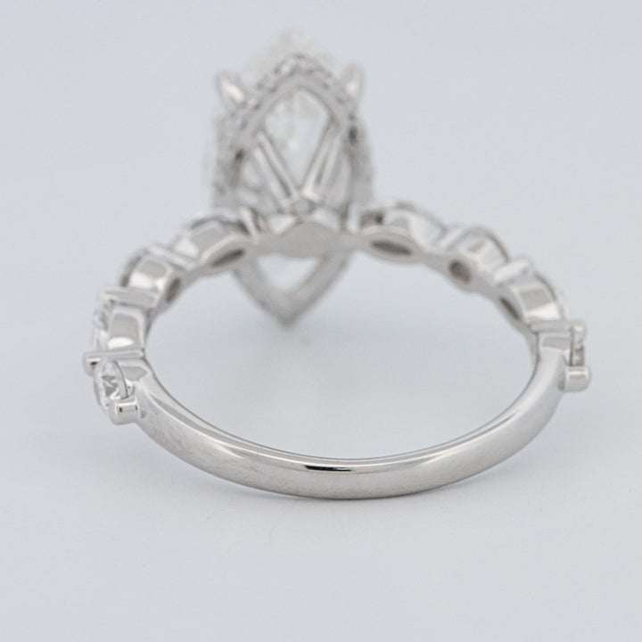 3 CT Marquise Cut Under-Halo Pavé Solitaire (LG)