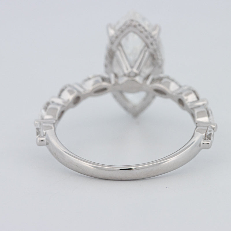 3 CT Marquise Cut Under-Halo Pavé Solitaire (LG)