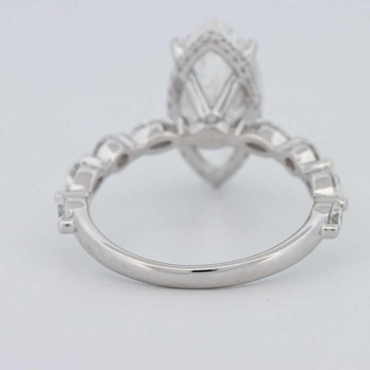 3 CT Marquise Cut Under-Halo Pavé Solitaire (LG)