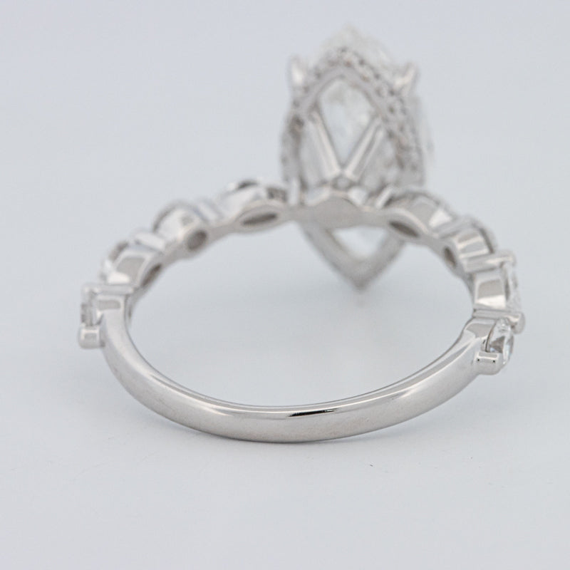 3 CT Marquise Cut Under-Halo Pavé Solitaire (LG)