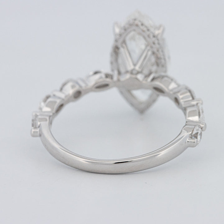 3 CT Marquise Cut Under-Halo Pavé Solitaire (LG)