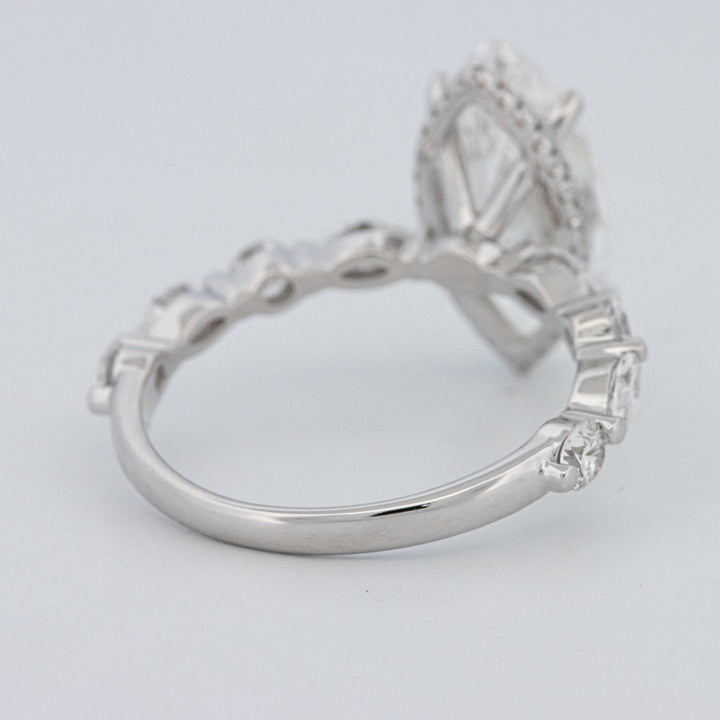 3 CT Marquise Cut Under-Halo Pavé Solitaire (LG)