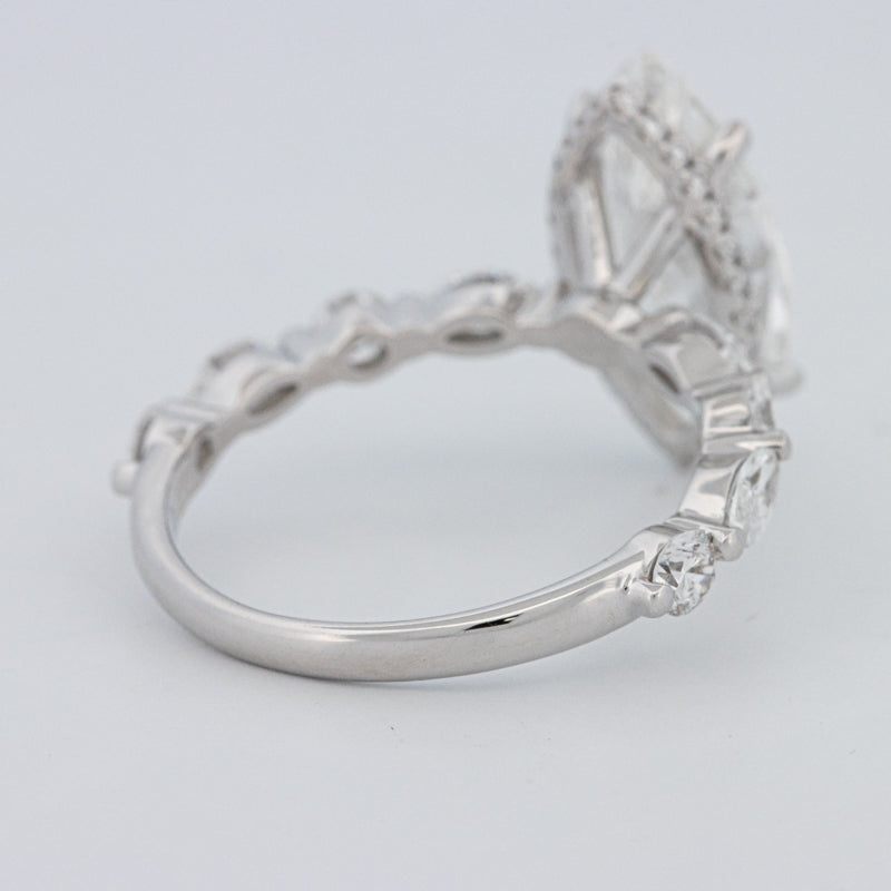 3 CT Marquise Cut Under-Halo Pavé Solitaire (LG)