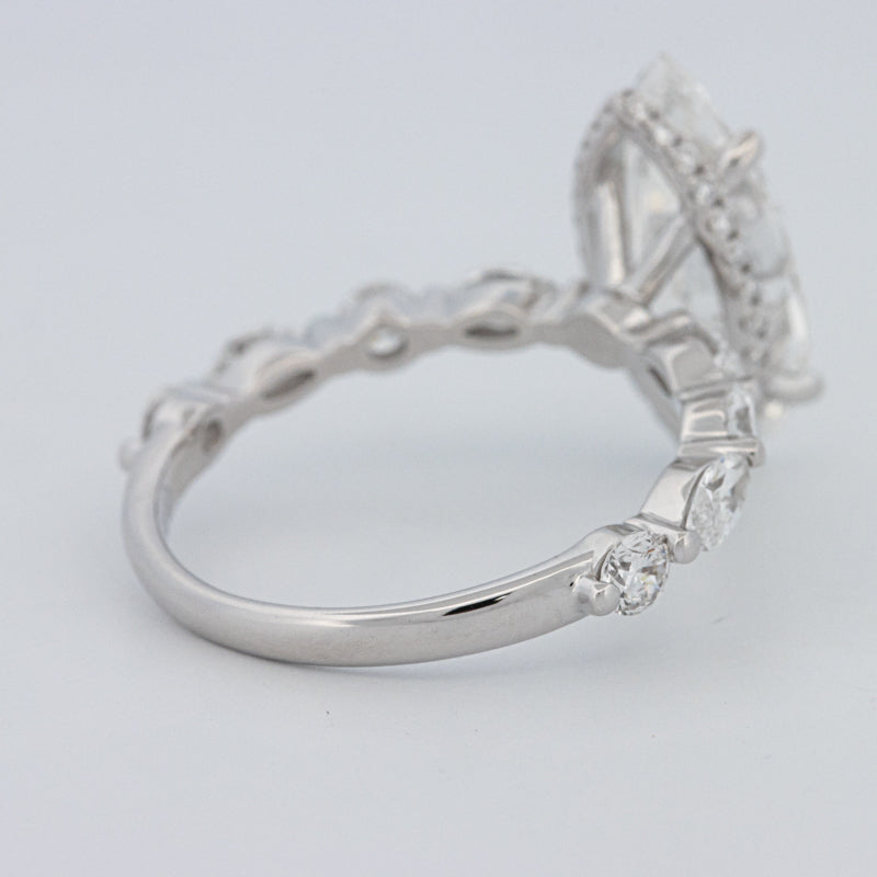 3 CT Marquise Cut Under-Halo Pavé Solitaire (LG)