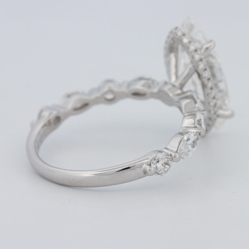 3 CT Marquise Cut Under-Halo Pavé Solitaire (LG)