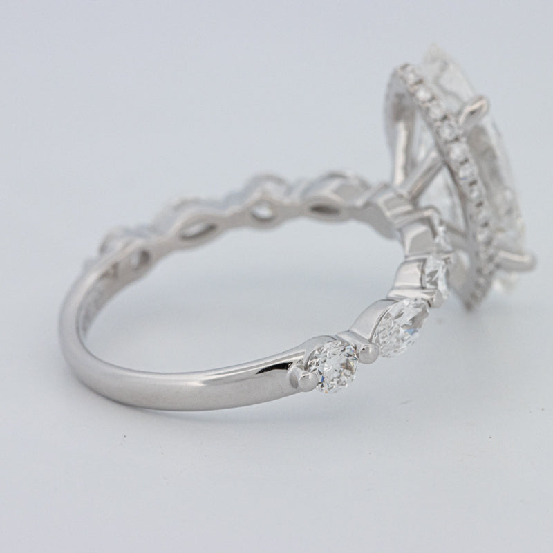 3 CT Marquise Cut Under-Halo Pavé Solitaire (LG)