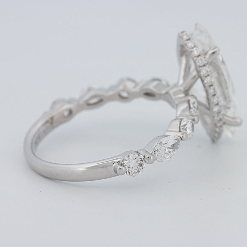 3 CT Marquise Cut Under-Halo Pavé Solitaire (LG)