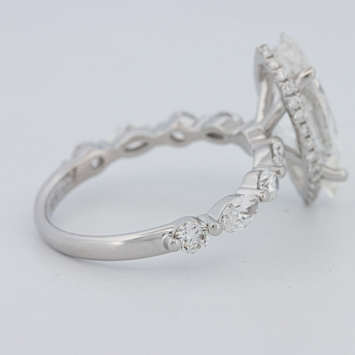 3 CT Marquise Cut Under-Halo Pavé Solitaire (LG)