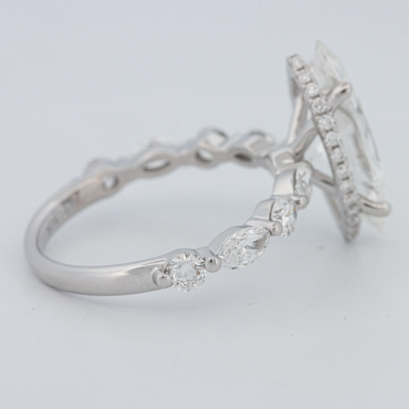 3 CT Marquise Cut Under-Halo Pavé Solitaire (LG)