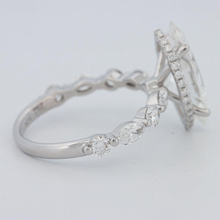 3 CT Marquise Cut Under-Halo Pavé Solitaire (LG)