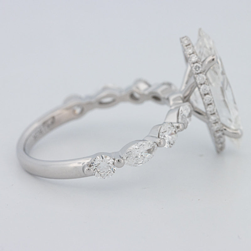 3 CT Marquise Cut Under-Halo Pavé Solitaire (LG)