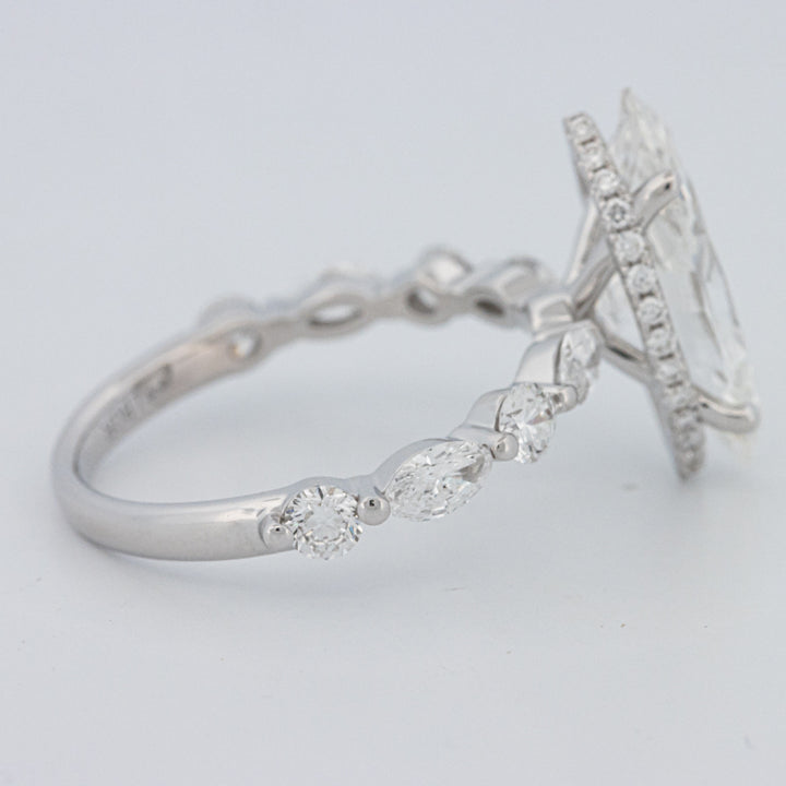 3 CT Marquise Cut Under-Halo Pavé Solitaire (LG)