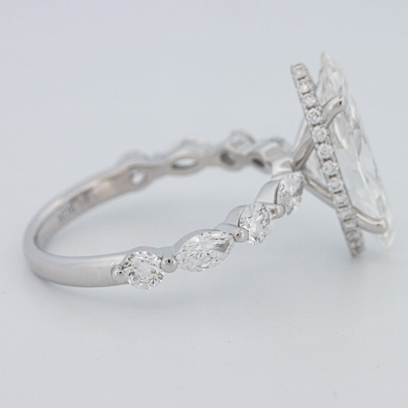 3 CT Marquise Cut Under-Halo Pavé Solitaire (LG)