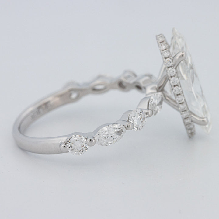 3 CT Marquise Cut Under-Halo Pavé Solitaire (LG)