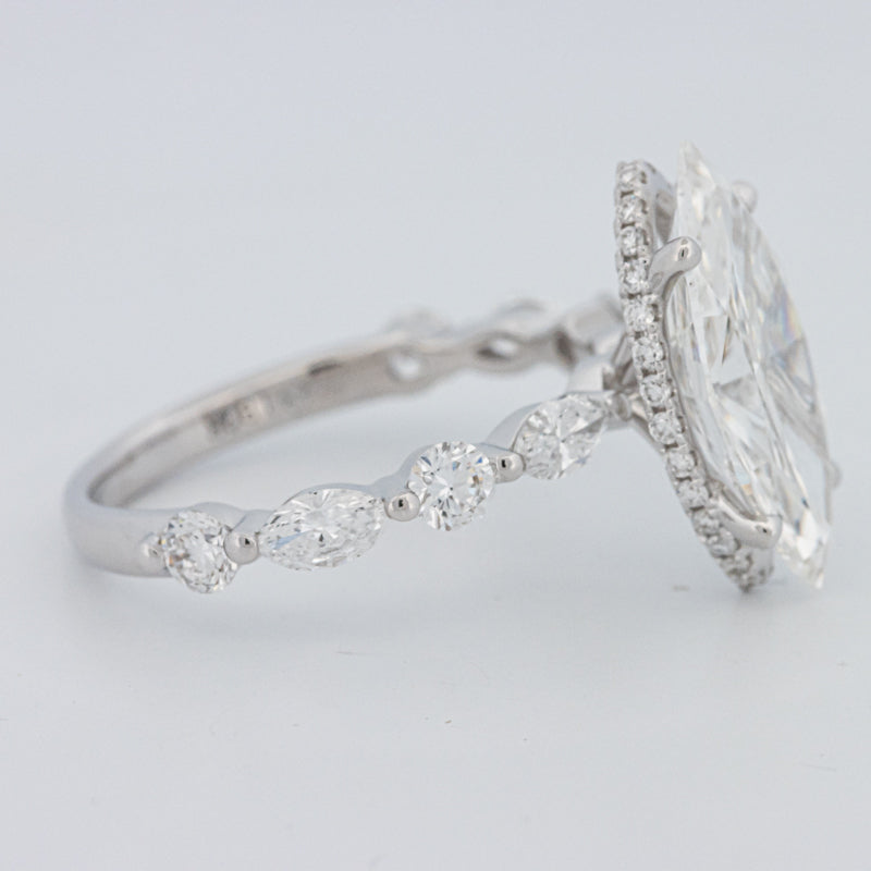 3 CT Marquise Cut Under-Halo Pavé Solitaire (LG)