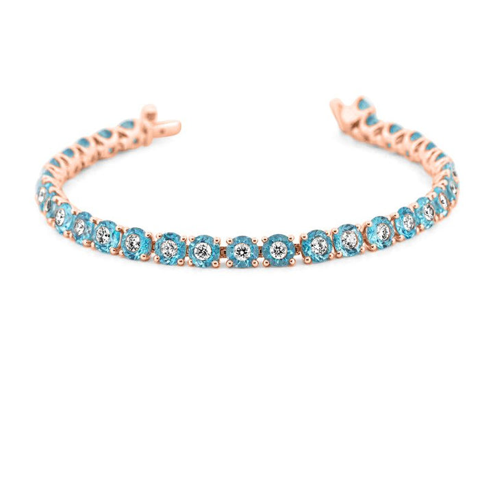 Aquamarine/Diamond Tennis Bracelet - ZIZOV DIAMONDS