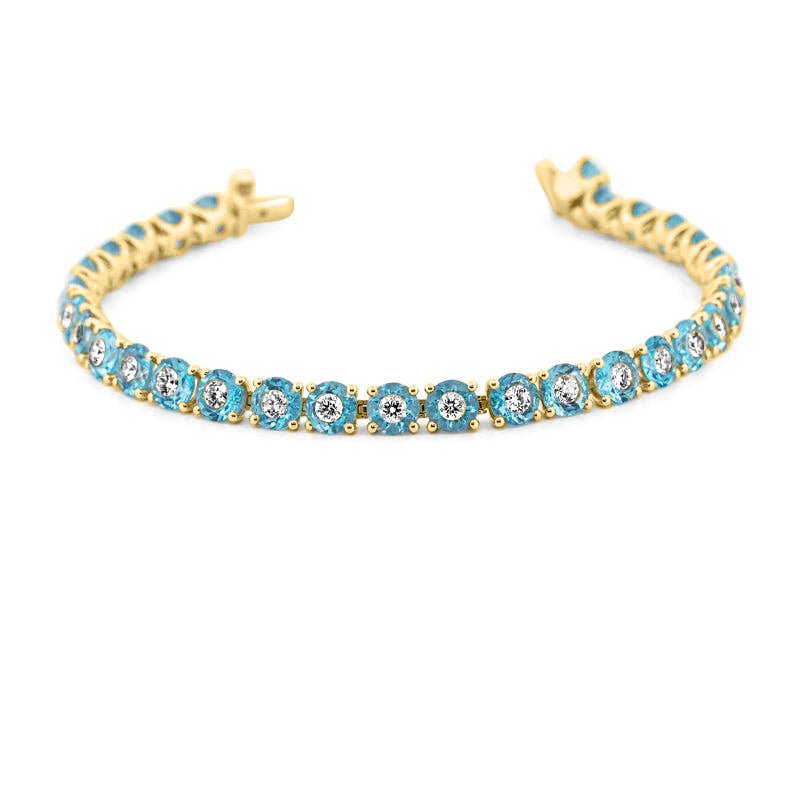 Aquamarine/Diamond Tennis Bracelet - ZIZOV DIAMONDS
