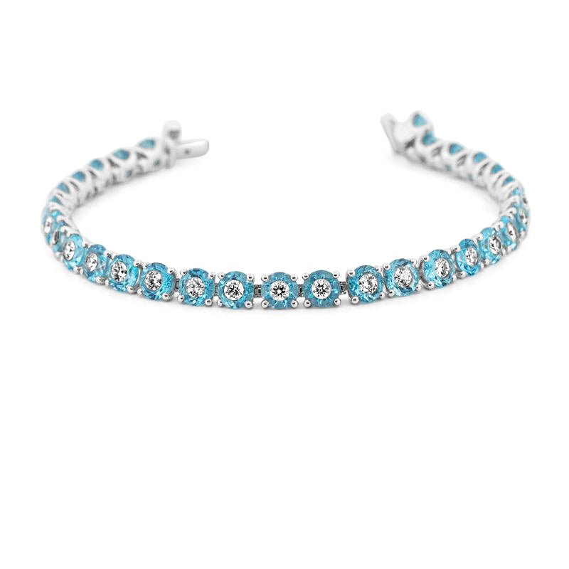 Aquamarine/Diamond Tennis Bracelet - ZIZOV DIAMONDS
