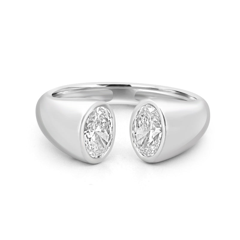 Chunky Oval Reflection Ring (LG) - ZIZOV DIAMONDS