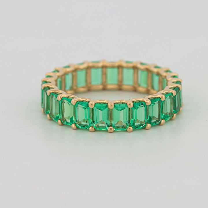 Full Green Emerald Eternity Band - ZIZOV DIAMONDS