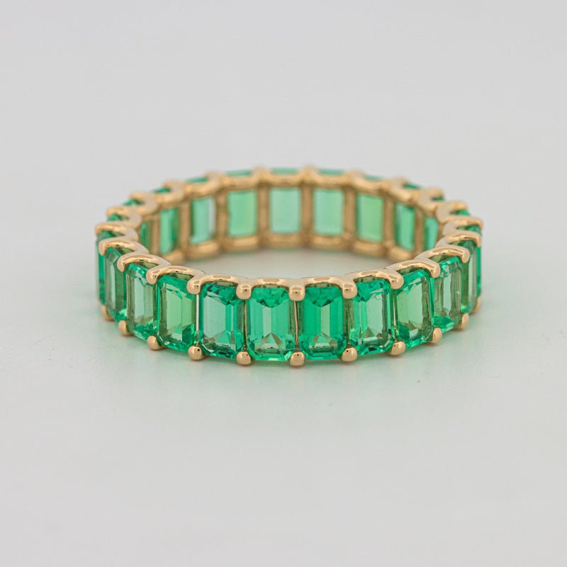 Full Green Emerald Eternity Band - ZIZOV DIAMONDS