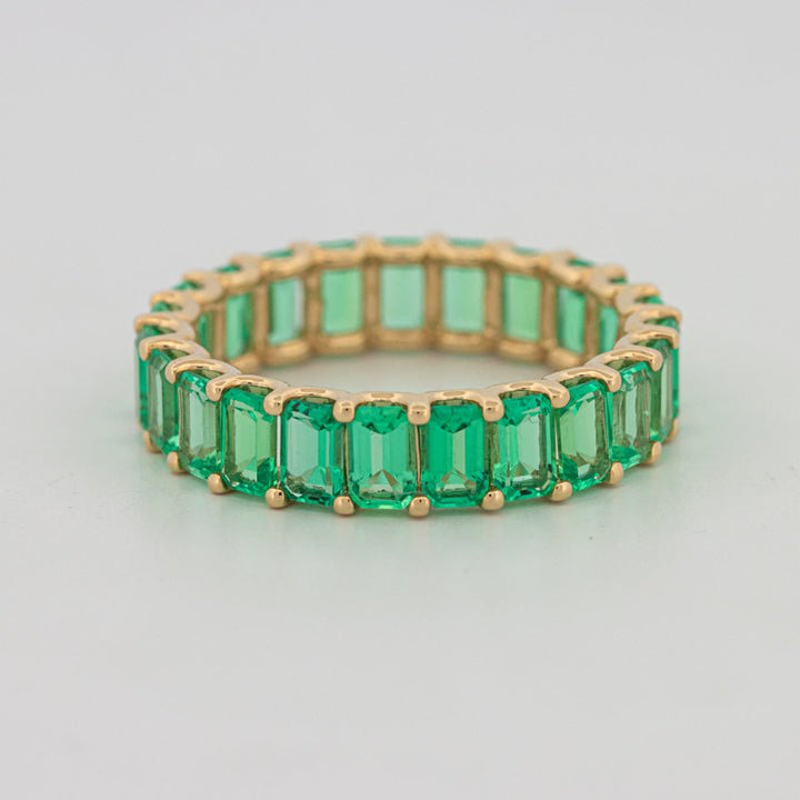 Full Green Emerald Eternity Band - ZIZOV DIAMONDS