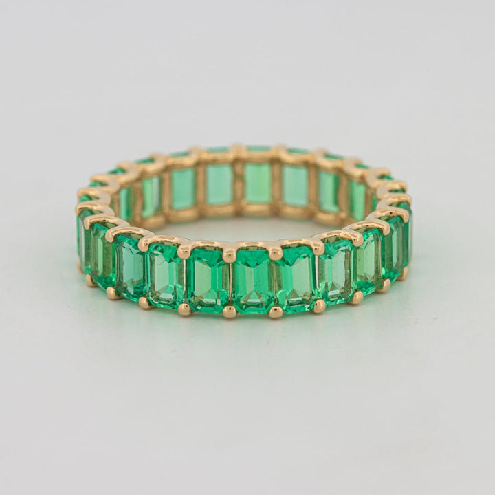 Full Green Emerald Eternity Band - ZIZOV DIAMONDS