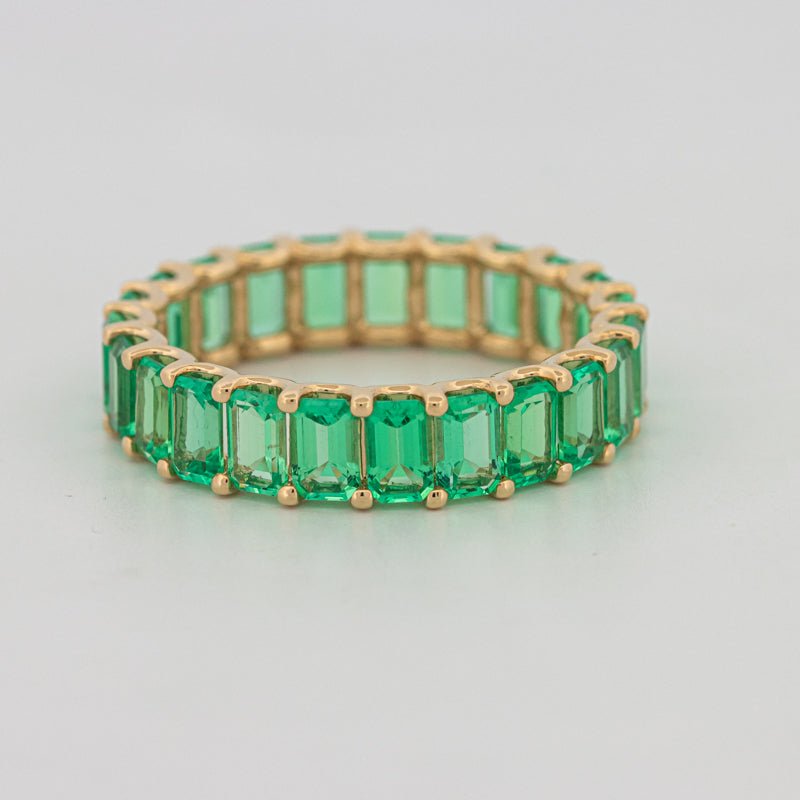 Full Green Emerald Eternity Band - ZIZOV DIAMONDS