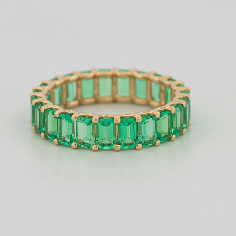Full Green Emerald Eternity Band - ZIZOV DIAMONDS