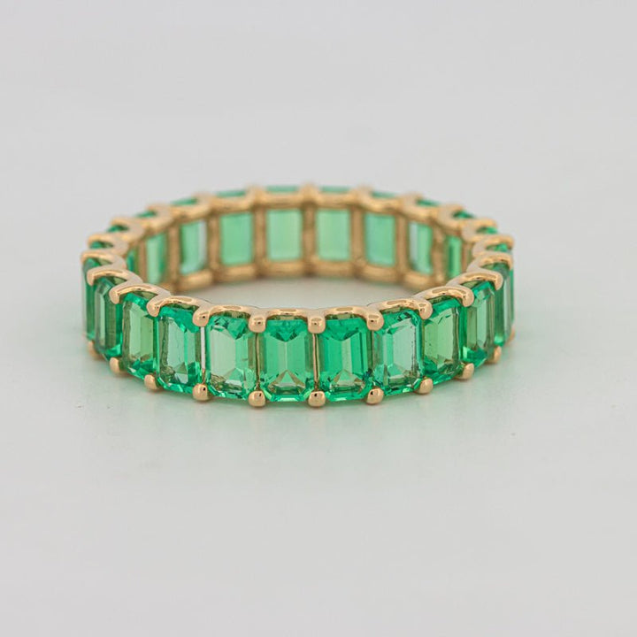 Full Green Emerald Eternity Band - ZIZOV DIAMONDS