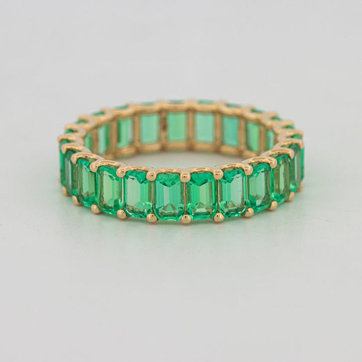 Full Green Emerald Eternity Band - ZIZOV DIAMONDS
