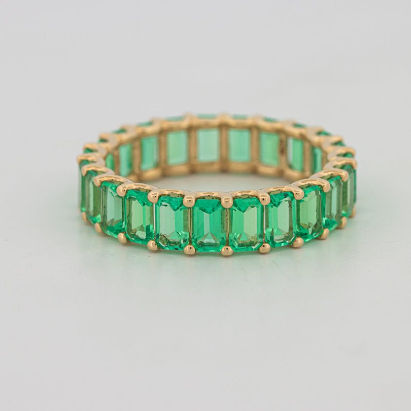 Full Green Emerald Eternity Band - ZIZOV DIAMONDS
